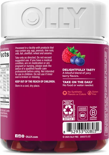 Miniatura 10 de OLLY - Goma multivitamínica para mujer, salud general y apoyo inmunológico, vitaminas A, D, C, E, biotina, ácido fólico, vitamina masticable