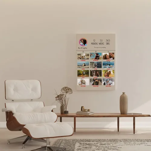 Miniatura 8 de Lienzo enmarcado de collage de 13 imágenes personalizado con tus fotos, lienzo de collage personalizado de múltiples fotos, regalo ideal para bodas