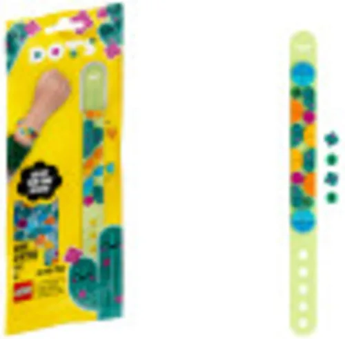 LEGO DOTS Cool Cactus Bracelet 41922 Kit de manualidades y fabricación de pulseras; un juego de diseño genial que anima a los niños a explorar la