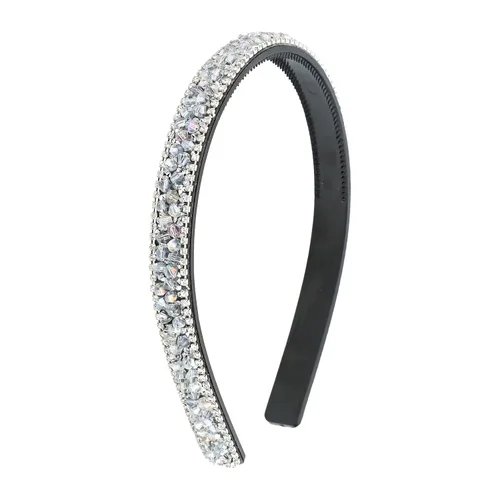Miniatura 8 de Wecoe Diadema rosa con diamantes de imitación para mujer, diadema de peine con dientes, banda para la cabeza con cuentas brillantes, antideslizante