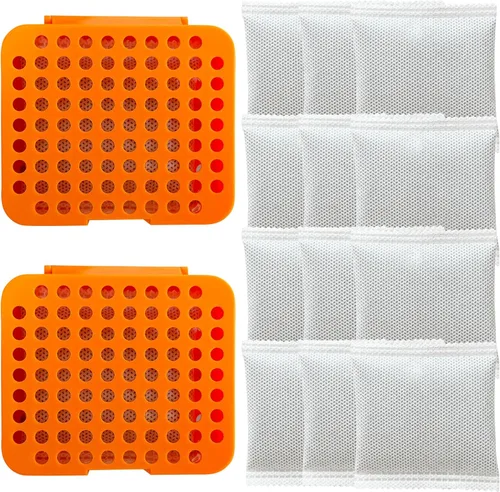 Miniatura 10 de Paquete de 2 cajas desodorizantes adhesivas, paquete de 12 repuestos para eliminar olores para basura, eliminador de olores de carbón activado