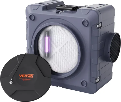 Miniatura 10 de VEVOR Depurador de aire con filtración de 3 etapas, máquina de aire negativo apilable 550 CFM, limpiador de aire con MERV10, carbono, H13 HEPA