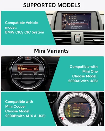 Miniatura 6 de Adaptador Bluetooth 5.0 aptX-HD con cable Y compatible con sistemas BMW CCC/CIC con interfaz USB+AUX (3000B)