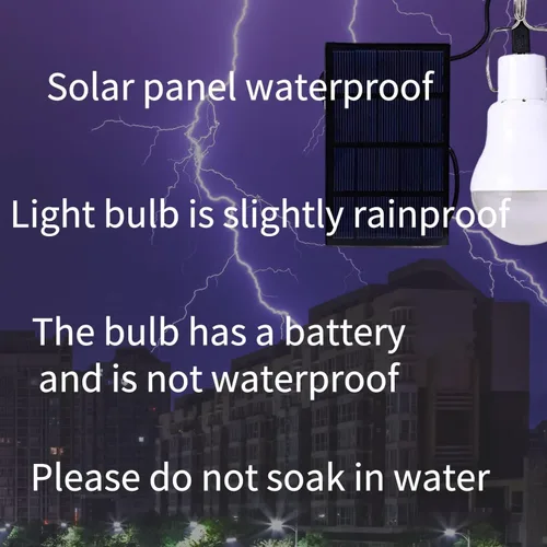 Miniatura 6 de Bombilla solar al aire libre, luces de gallinero, funciona con energía solar, con panel solar de 11.5 ft para camping, tienda de campaña, pesca