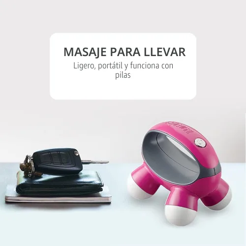 Miniatura 3 de Homedics Homedics, Quatro Mini Massager de mano con agarre a mano, masaje de vibración con batería, 4 nodos de masaje, alimentado por 2 baterías AAA