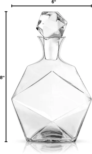 Miniatura 8 de Viski Seneca - Decantador de whisky de cristal facetado con tapón, elegante decantador de licor para bourbon, whisky, bebidas espirituosas, regalos