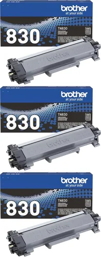 Brother Cartucho de tóner para impresora TN830 negro de rendimiento estándar, imprime hasta 1200 páginas (1) (paquete de 3)