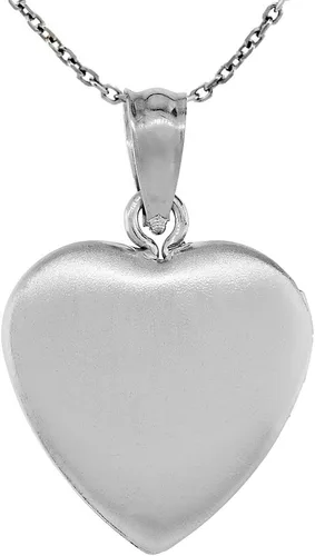 Miniatura 4 de Collar con medallón de corazón de plata de ley de 12 pulgada para mujer, grabado floral de 16 a 20 pulgadas, Plata esterlina, Sin gemas.