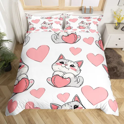Miniatura 31 de Funda nórdica de mármol rosa tamaño individual para mujeres adultas y niñas con temática de arte abstracto Juego de ropa de cama