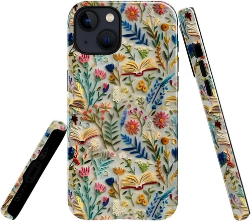 Miniatura 25 de Funda TnXee Compatible con iPhone 11, Funda Híbrida Brillante de 2 Capas para Prevenir Caídas para Niñas y Niños, Aspecto Bonito con Flores Salvajes