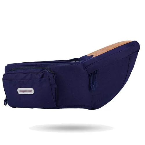 ANGELBB Portabebés de cadera para bebé con bolsillos, taburete de cintura ligero para niños pequeños (azul)