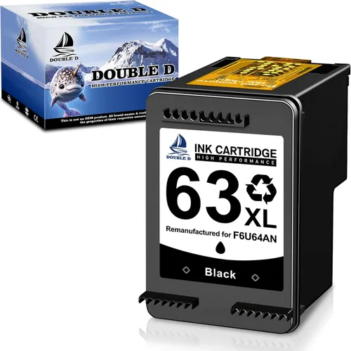 DOUBLE D 63XL Cartucho de tinta negro remanufacturado para HP 63 XL 63XL para impresora Envy 4520 4512 OfficeJet 3830 4650 5255 5258 4650 Deskjet