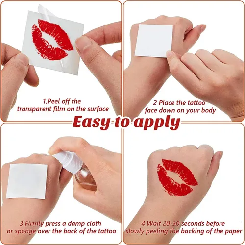 Miniatura 6 de 150 calcomanías de tatuajes temporales de San Valentín, tatuajes de labios sexy, decoración del día de San Valentín, calcomanías de tatuaje falso