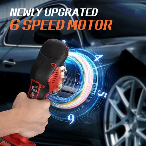 Miniatura 4 de Pulidora inalámbrica de automóvil con 2 baterías de 2000 mAh, 21 V, kit de pulidora y enceradora de 6 pulgadas, con 18 accesorios adicionales y 6