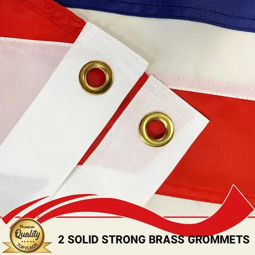 Miniatura 4 de TOPFLAGS Bandera británica de 3 x 5 pies, bandera bordada de doble cara del Reino Unido para exteriores, rayas cosidas de nailon resistente con 2