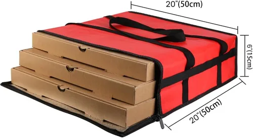 Miniatura 5 de Bodaon - Bolsa aislada para pizza para entrega y portabebidas portátil de plástico, 20"x 20"x 6", enfriador Doordash/calor para alimentos calientes