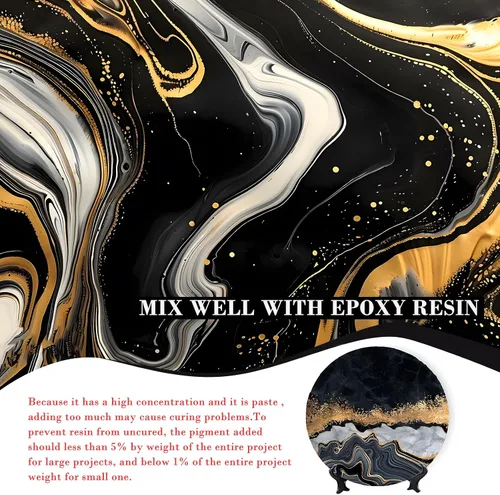 Miniatura 5 de Pasta de pigmento de resina epoxi negra de alta concentración, 2.8 onzas, colorante epoxi negro opaco para arte, mesa de río, fabricación de joyas