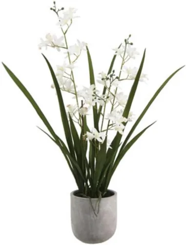 Miniatura 17 de CG Hunter Planta de orquídea sintética con suculentas, soporte de exhibición de flores artificiales de alta calidad para interiores de 23 pulgadas