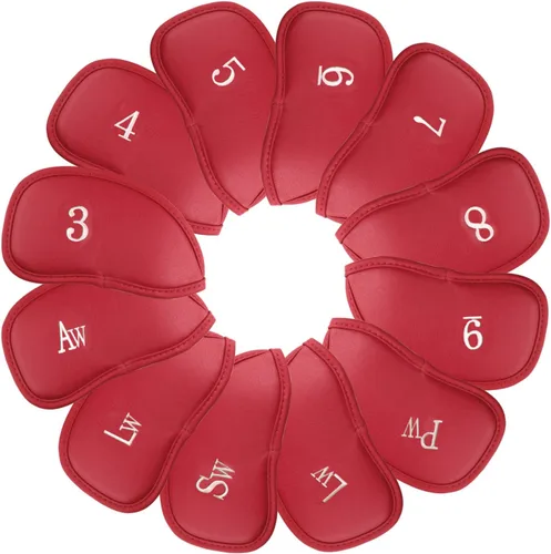 Miniatura 7 de Andux 12 fundas de cuero sintético para palos de golf con número en ambos lados MT/PU