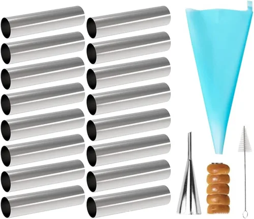 Miniatura 9 de Joyeee Paquete de 30 moldes antiadherentes grandes para cuerno crema, acero inoxidable de 5 pulgadas para cocinar pasteles daneses, forma de #76