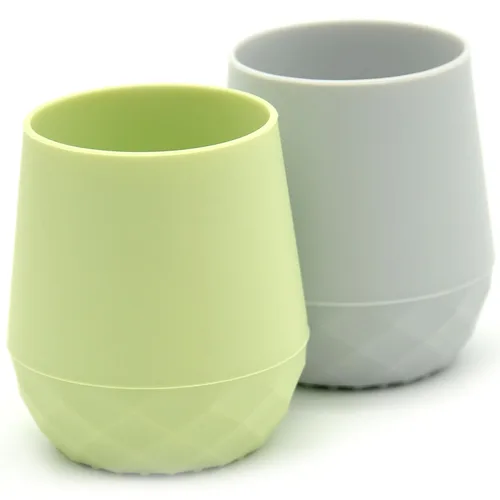 Miniatura 11 de Vasos de entrenamiento de silicona para bebés mayores de 4 meses, paquete de 2 tazas de transición pequeñas para regalo de bebé, taza de agua