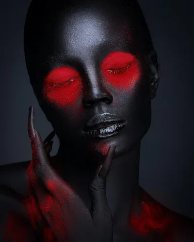 Miniatura 4 de Go Ho Pintura facial y corporal negra líquida (2.1 onzas), maquillaje negro a base de agua y pintura corporal para aerógrafo maquillaje especial FX