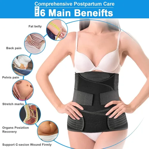 Miniatura 7 de Faja modeladora para recuperación posparto, 3 en 1, para abdomen/cintura/pelvis