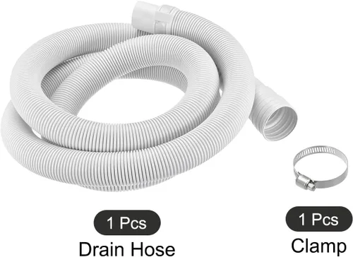 Miniatura 3 de PATIKIL Manguera de drenaje para lavadora, kit de extensión universal de manguera de drenaje de 4.92 pies, color blanco para lavadora con abrazadera