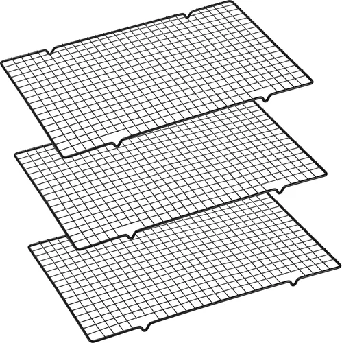 Harloon 3 rejillas de enfriamiento para cocinar y hornear, juego de alambre de rejilla seguro para horno, resistente acero al carbono,