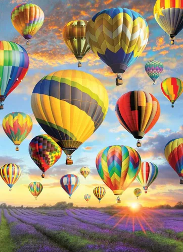 Miniatura 2 de Cobble Hill - Rompecabezas de 1000 piezas, globos de aire caliente, póster de muestra incluido