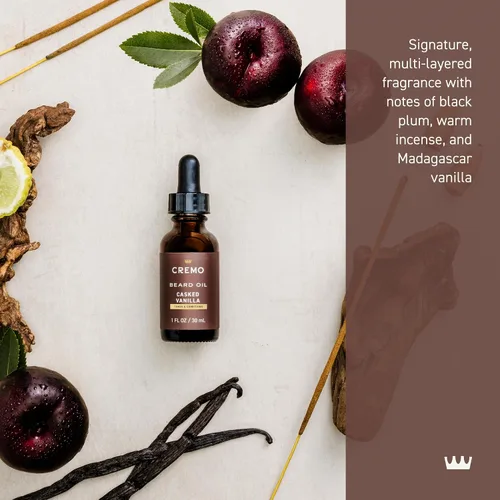 Miniatura 2 de Aceite para barba Cremo, vainilla añejada revitalizante, 1 fl oz - Restaura la humedad natural y suaviza tu barba para ayudar a aliviar el picor