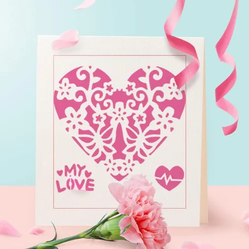 Miniatura 4 de Rolin Roly 9 plantillas de pintura de corazón, plantillas con estampado de rosas de amor, plantillas de pintura de hojas reutilizables para dibujar