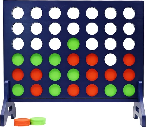 Miniatura 32 de Tailgating Pros Cuatro en una fila gigante azul marino premium con funda de transporte – Juego de patio al aire libre de gran tamaño – ¡Muchos
