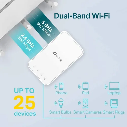Miniatura 3 de TP-Link - Amplificador WiFi AC1200 (RE300), cubre hasta 1500 pies cuadrados y 25 dispositivos, hasta 1200 mbps, admite OneMesh, repetidor WiFi