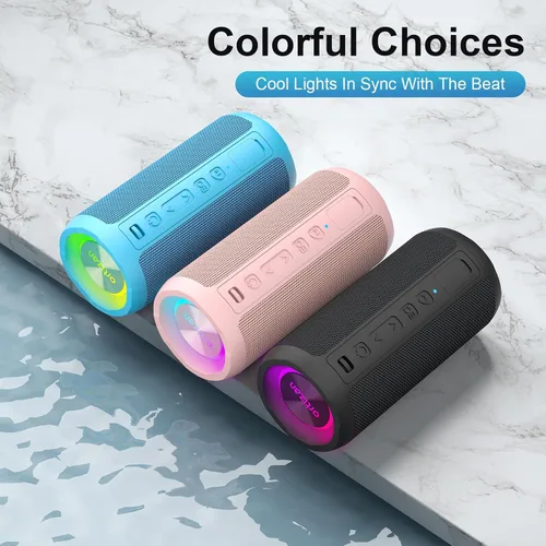 Miniatura 7 de Ortizan Altavoz Bluetooth portátil inalámbrico, IPX7 impermeable, a prueba de polvo y a prueba de óxido, potente sonido de 24 W, graves mejorados