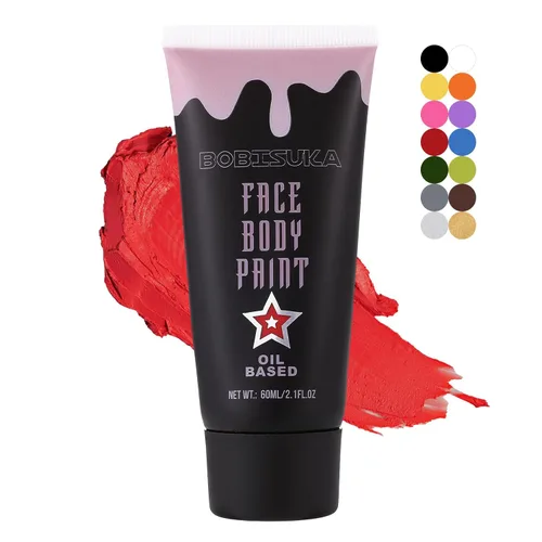 Miniatura 8 de Pintura facial blanca, pintura corporal de maquillaje de payaso, kits de pintura facial en crema mezclable para Skull Joker Vampire Mime, cosplay
