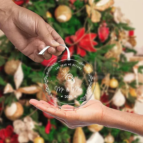Miniatura 6 de Adorno de Navidad 2025, regalos de boda, adorno de boda de matrimonio de señor y señora 2025 – Regalo para nuevas parejas, novia, novio, despedida