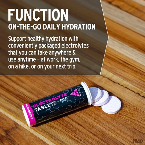 Miniatura 3 de Fluid Tactical - 40 tabletas de electrolitos efervescentes Mezcla de bayas 320 mg de sodio, 160 mg de potasio Prevención de deshidratación