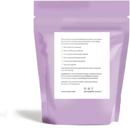 Miniatura 2 de Edens Garden Remojar relajante con sal de baño, mezcla de magnolia de lavanda con aceites esenciales puros, epsom, sal del mar muerto y magnesio