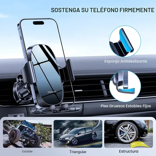 Miniatura 3 de Miracase Soportes de teléfono con abrazadera más ancha mejorada para tu automóvil, soporte de metal con gancho de ventilación de aire para automóvil