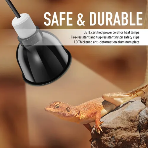 Miniatura 4 de Lámpara de reptil, cúpula estándar de 5.5 pulgadas, se adapta a bombillas de calor de reptiles/emisor de calor de cerámica, accesorio de lámpara
