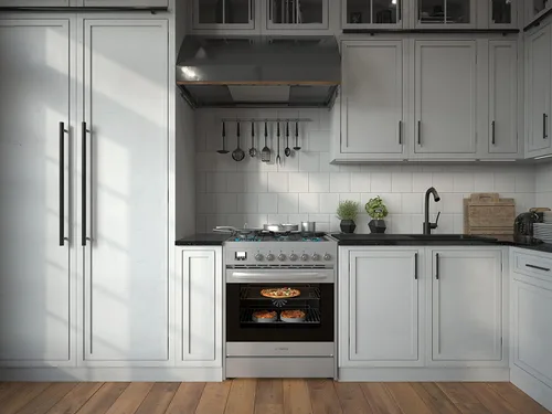 Miniatura 4 de KoolMore Estufa profesional de gas de 30 pulgadas con superficie de cocción de 5 quemadores, horno de convección rápida y temporizador digital