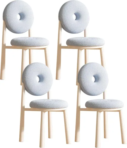 Miniatura 19 de Donut Dining Chairs,Makeup Chair,Kitchen Room Chairs Nordic Back, Dining Room with Metal Legs,Living Room Chair for Home Bedroom Cream Wind Brownish