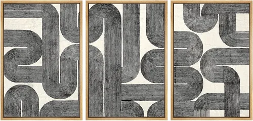 Miniatura 101 de SIGNWIN Lienzo enmarcado para pared, juego de arte abstracto de serenidad costera, ilustraciones abstractas junto al mar, arte moderno, decorativo