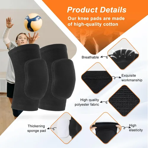 Miniatura 2 de HISFFOG Rodilleras de voleibol para bailarines, rodilleras suaves y transpirables para hombres, mujeres, niñas, niños, rodilleras protectoras
