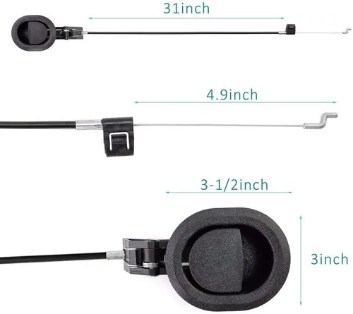 Miniatura 2 de ttmagic Reemplazo universal de mango reclinable de plástico con cable (longitud del cable expuesto 4.9 pulgadas, longitud total 31 pulgadas) y mango