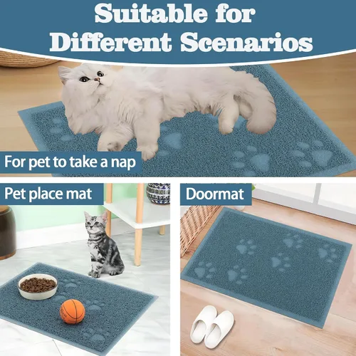 Miniatura 7 de Darkyazi Tapete para caja de arena para gatos para atrapar la arena del piso, parte trasera antideslizante, control de dispersión, fácil de limpiar