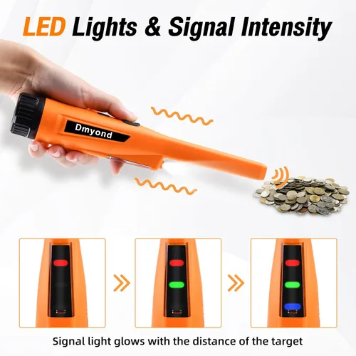 Miniatura 4 de Dmyond Detector de Metales Pinpointer y Accesorios - Varilla Puntera de Mano Impermeable Completa IP68 con 3 Modos - Incluye Tamiz para Arena