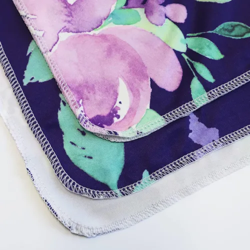 Miniatura 5 de Manta de envolver para recién nacido con juego de gorro, manta elástica suave para bebés niños y niñas de 0 a 3 meses (flor morada)