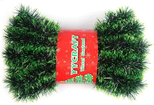 Miniatura 11 de YYCRAFT 15 yardas (45 pies) de longitud comercial Guirnalda de oropel de lámina gruesa para Navidad Decoraciones clásicas de Navidad (Negro)
